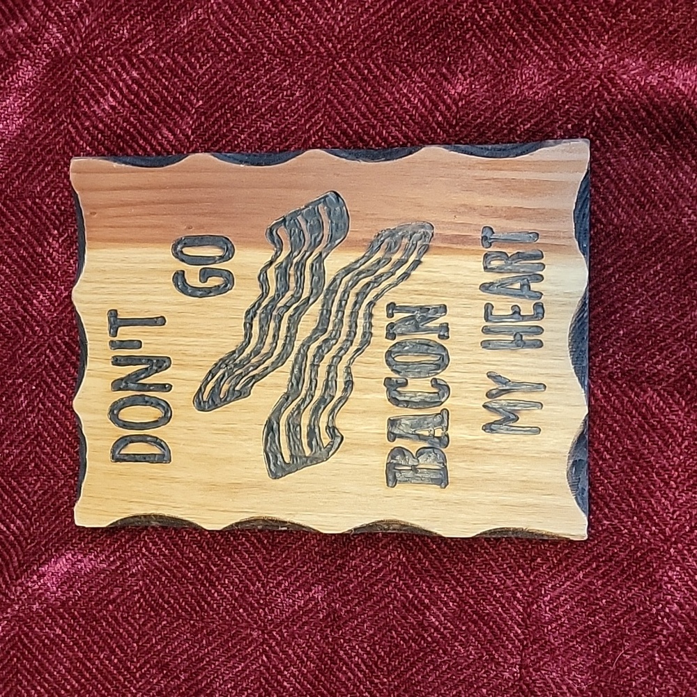Funny pyrography plaque